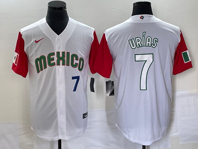 Men 2023 World Cub Mexico #7 Urias White white Nike MLB Jersey2->more jerseys->MLB Jersey